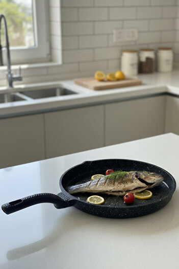 FİTHOME 32 cm Cast Granite Fireproof Non-Stick Fish Pan