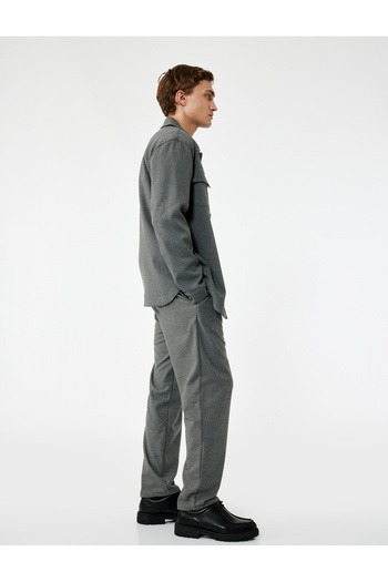Koton Viscose Blend Winter Trousers with Pocket Detail and Elastic Waist