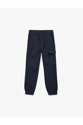 Koton Cotton Gabardine Waist-Tied Cargo Pants