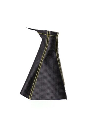 House Of Çınar Gear Gaiter Compatible with All Vehicles Black Vinyl Yellow Stitch