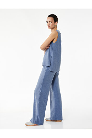 Koton Regular Waist Ribbed Wide Leg Pants