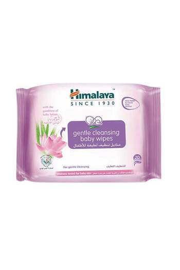 Himalaya Gentle Cleansing Baby Wipes, 20 Count - Free From Parabens, Soap And Alcohol