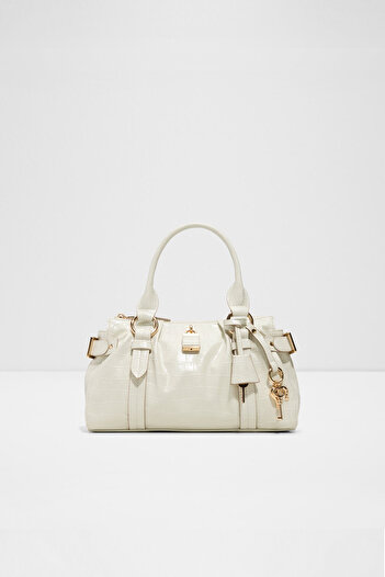 Aldo Alosa - Women's Medium Size White Single Compartment Detachable Adjustable Crossbody Shoulder and Handbag