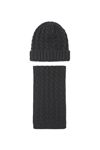derikem Men's Wool Winter Knitted Beanie Scarf Two-Piece Set