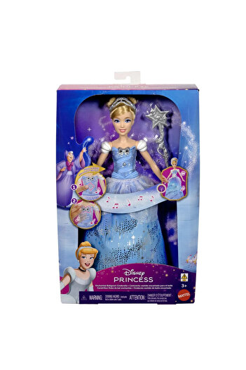 mattel Disney princess interactive cinderella doll with light-up dress, children ages 3 to 7