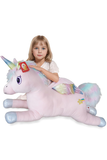 RCO Giant Rainbow Unicorn made of velvety plush, 100 cm, +3 years, WJ8606-100