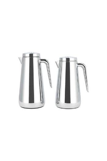Dallaty Set of 2 chrome steel vacuum flask 1.0L and 1..3L