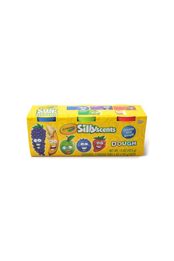 Crayola silly scent set of 3 jars with scented playdough 142g, children ages 2 to 7 years