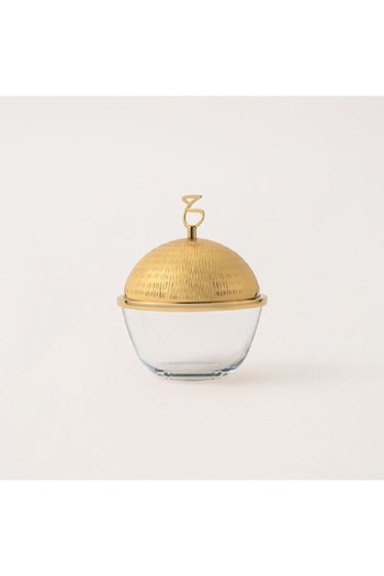 Dallaty gold steel and glass date bowl