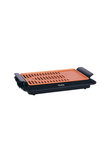 Voltz Grătar fără fum Oliver OV51015J, 1250W, 36x23cm, 2 zone, Înveliș antiaderent, Negru/portocaliu