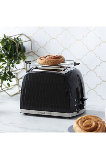 RUSSELL HOBBS 26061-56 Bread Toaster, 850W, 2 Slices, High Lift, Wide Slots, Defrost, Black