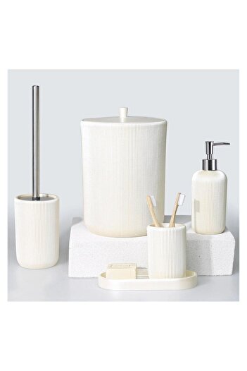 Magic Home Selim Dekor Lydia Bathroom Set İnci
