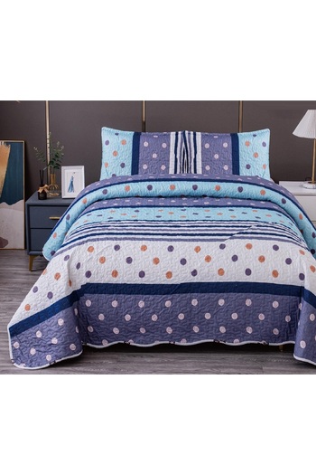 CHIRASO Microfiber Quilted Duvet Set, 2-Sided, 3-Piece, Duvet Cover 220x240cm, 2 Pillowcases