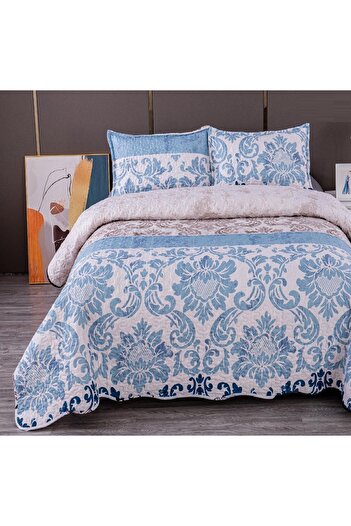 CHIRASO Microfiber Quilted Duvet Set, 2-Sided, 3-Piece, Duvet Cover 220x240cm, 2 Pillowcases