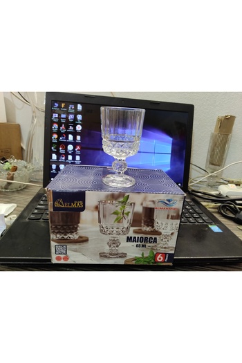 ORTAKÖY CENNETİ Footed Elysia Glass Coffee Side Water Glass Presentation Set of 6, 65 Cc Capacity, 9 cm Rim, 5 cm Rim