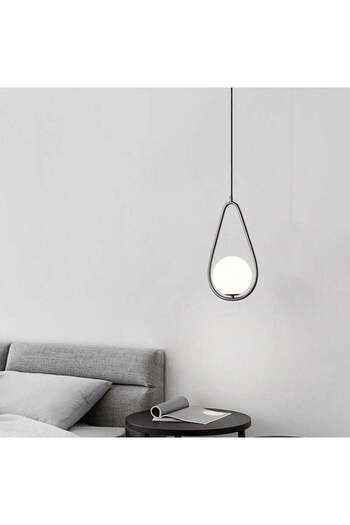 RFAN Pendant, Model ZM82, with Lampshade, 1 X E14, Adjustable Height, Black