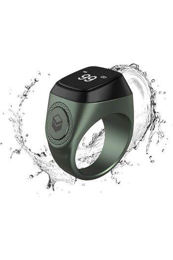 iqibla - Smart Tasbih Zikr Aluminum Ring - Green- 20mm