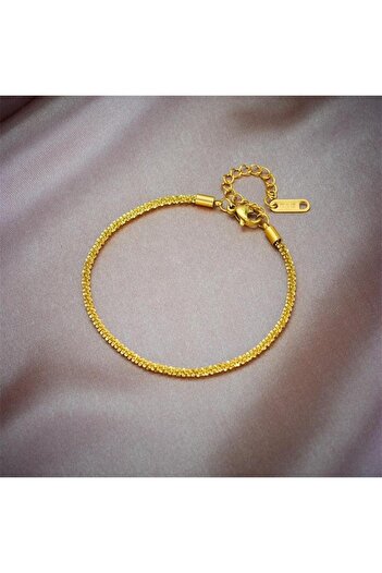 Pursehuit Golden bracelet, stainless steel, 18k gold-plated, delicate, Erlanda C3