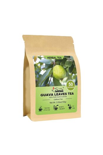 FullChea - Guava Leaves Tea Bags, 50 Teabags - Hojas De Guayaba, Premium Guava Leaf Tea - Non-GMO -