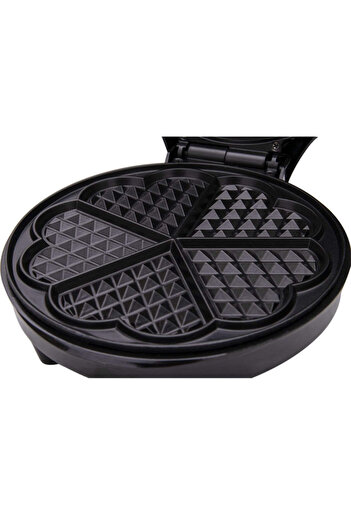 rosberg Waffle Maker R51442GB, 1200W, Heart Shapes, Non-Stick, Black