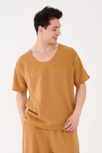 RELAXL Set of 2 Şile Cloth T-Shirt and Shalwar Meditation Clothing Camel