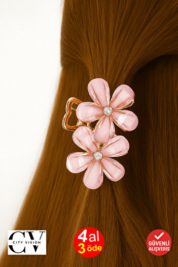 cityvision Pink Stone Flower Metal Latch Buckle 4 cm