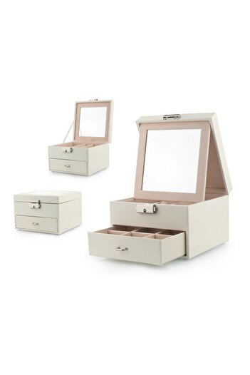 OEM Jewelry organizer box with drawers and mirror