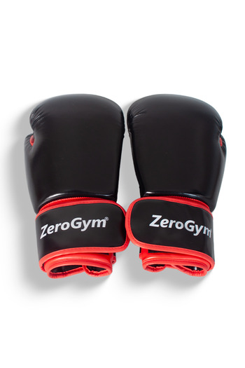 ZEROGYM Boxing Gloves, Muay Thai, Kick Boxing Gloves Black Red