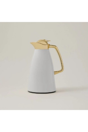 Dallaty Steel Vacuum Flask Falco Gold And White 1L