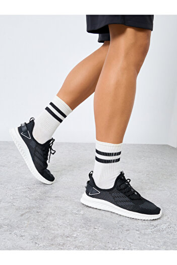 Take Two By Styli Textured Lace Up Sneakers