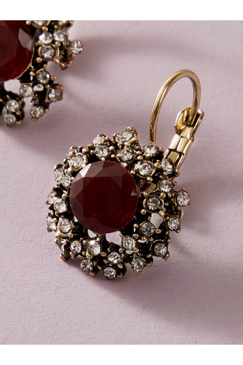 Take Two By Styli Embellished Huggie Earrings