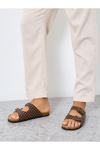 Take Two By Styli Buckle Detail Slip-On Sandals
