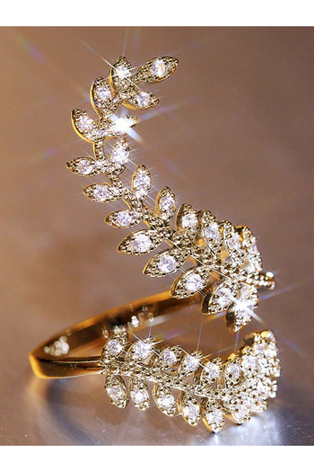 Take Two By Styli Leaf Shape Adjustable Ring