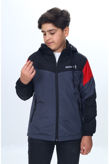 Toontoy Boy's Sport Printed Hooded Raincoat