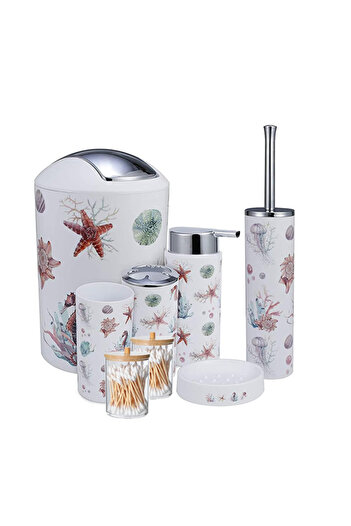 Generic 6-Piece Kids Bathroom Set – Toothbrush Holder,Soap Dispenser,Trash Can,Toilet Brush,Soap Dish & Cup