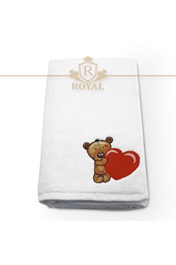 H Hotel Supplier Embroidered Bath Towel, Hotel Supplier, 100% cotton, White, 70x140cm, 680g/sqm - Teddy Bear