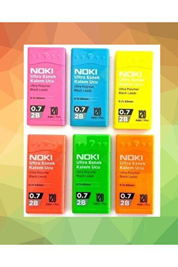 Next Plus Ultra Flexible Noki 0.7 Min 2B 60 mm 120-Piece 6-Tube Back to School Pen Tip Set