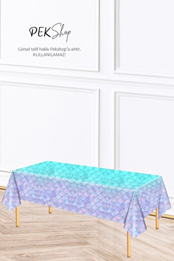 PEKSHOP Mermaid Concept Tablecloth Mermaid Concept Birthday Tablecloth