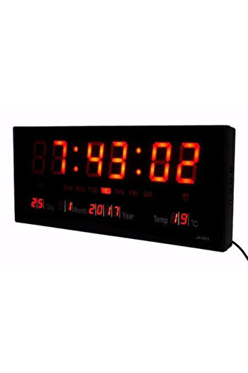 Poro Online LED Wall Clock 3615 Red Light 36 x 15 cm