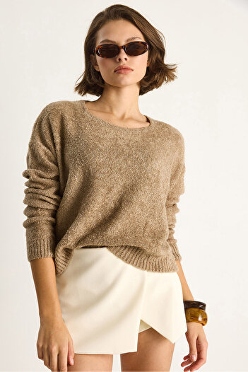 Bianco Lucci Women's Crew Neck Soft Texture Knitwear Sweater 2100 60284085