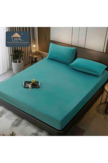 JOJO HOME Velvet Pillowcase with Elastic and Pillowcases 180x200cm, Blue