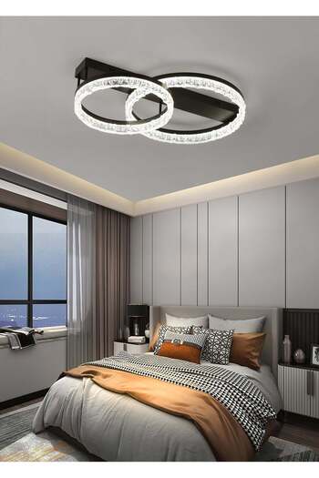 RFAN LED Chandelier, Model T9899/2, with Remote Control, 3 Light Types, 120W, Black
