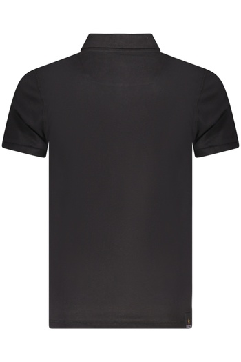 Esercito Men's cotton polo shirt with mini print, Regular fit, Black