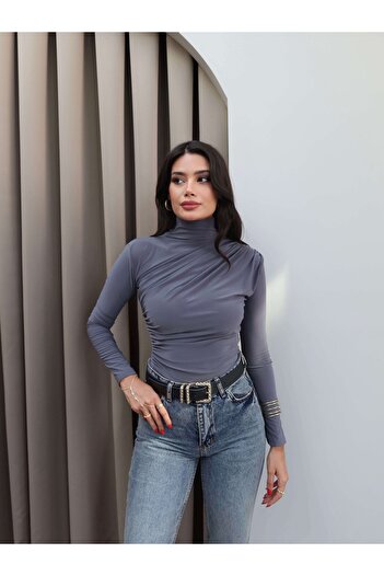 ESRAHELVACI Shoulder Waist Pleated Detailed Blouse