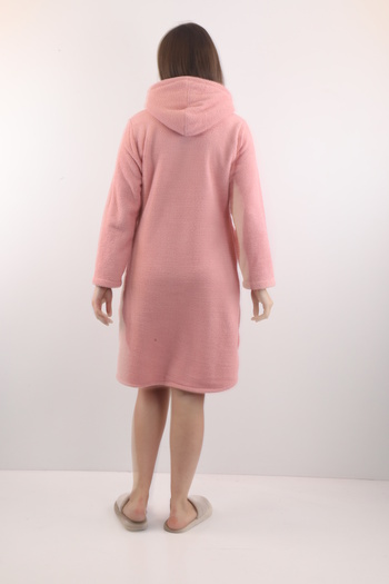 Wild Love 100% Bamboo Women's Hooded Embroidered Zippered Dressing Gown / Bathrobe