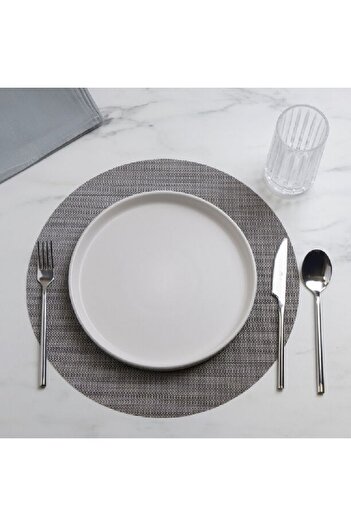 LA MESA 4pcs imitation leather rectangular placemats, grey 45*30cm