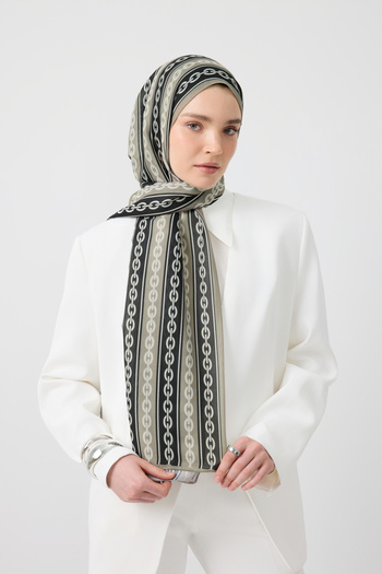 Qef Cotton Twill Shawl Chain Stone