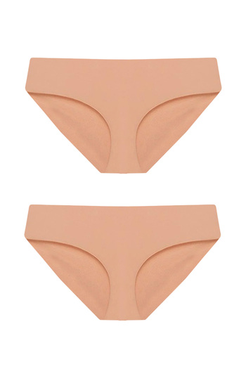 Ladytime 2-Pack Women's Seamless Laser Cut Bikini Panties – No Trace, No Show Comfortable Underwear - 301
