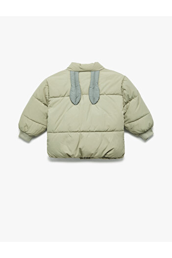 Koton Long Sleeve Pocket Cotton Lined Stand Collar Puffer Coat