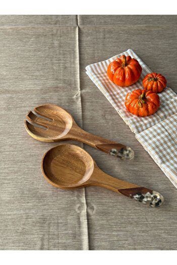 Meri Ev Gereçleri Acacia Salad Serving Set of 2